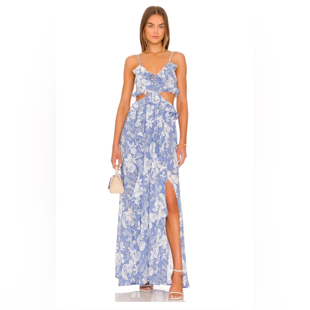 Astr the Label Palace Blue and White Dress. Size small.